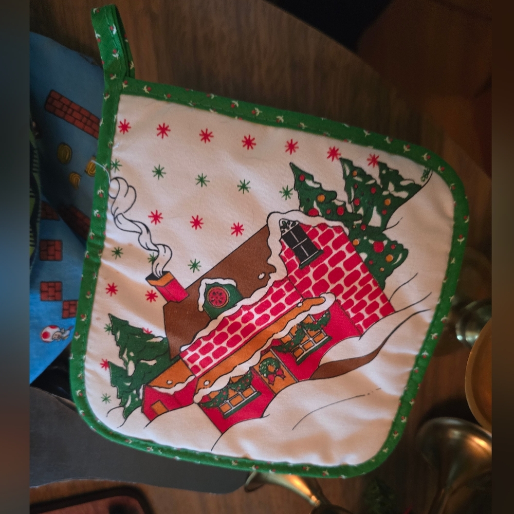 Vintage christmas pot holder